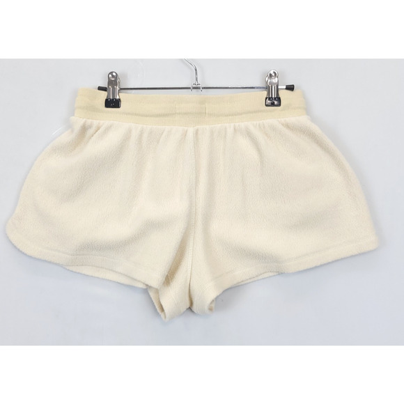 Feat Blanket Blend Pull On Shorts Drawstring Waist Pockets Women S Beige Comfy - Picture 2 of 10